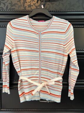 Gianni Bini Striped Belted Sweater